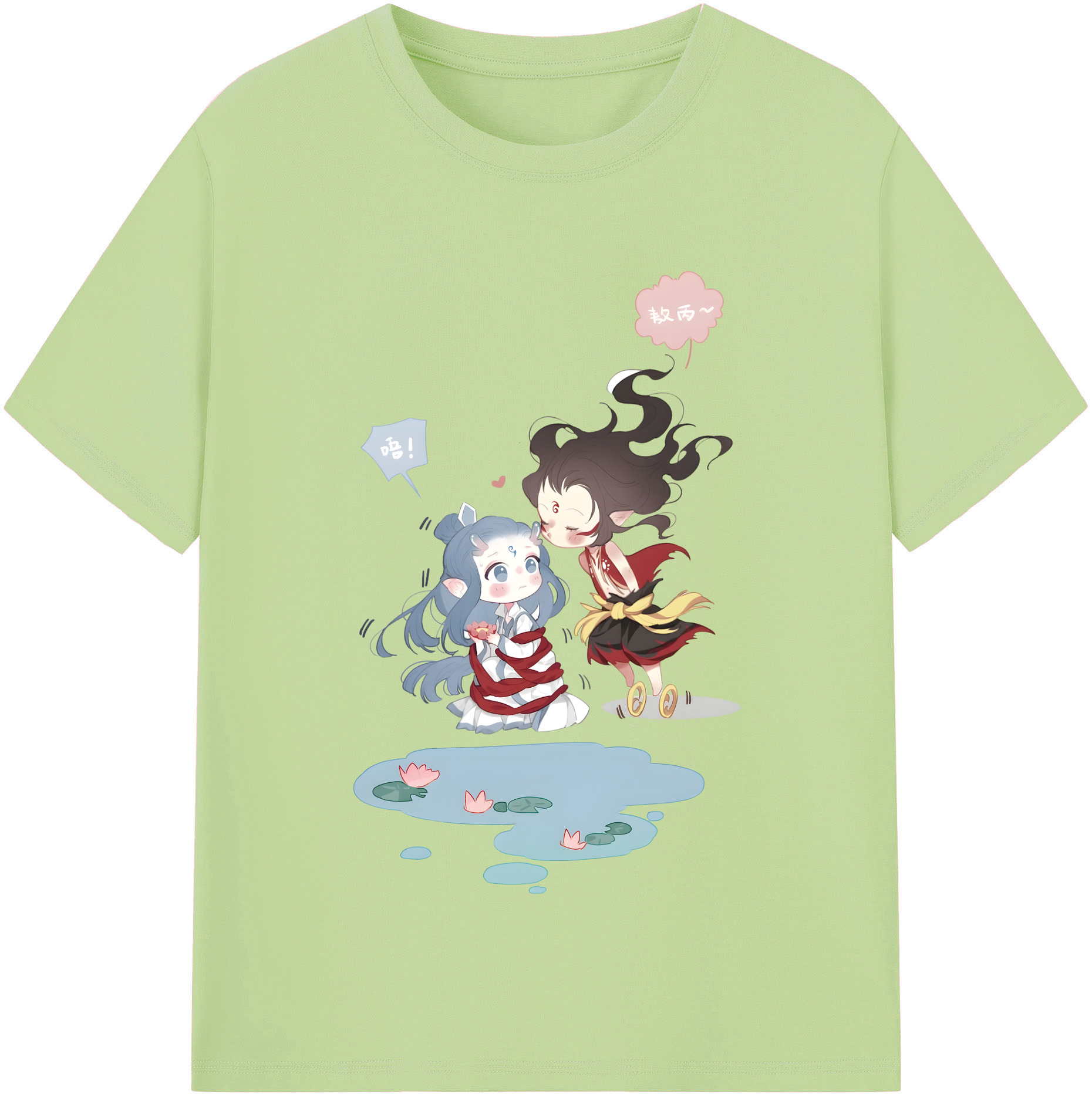 （画像用） Ne Zha 2 ナタ 魔童の大暴れ 綿100％半袖Tシャツ（フロントプリント）